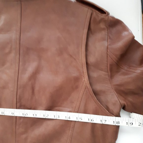 NWT LAMARQUE Harper Leather Jacket in Rust brown - size M - Picture 4 of 8